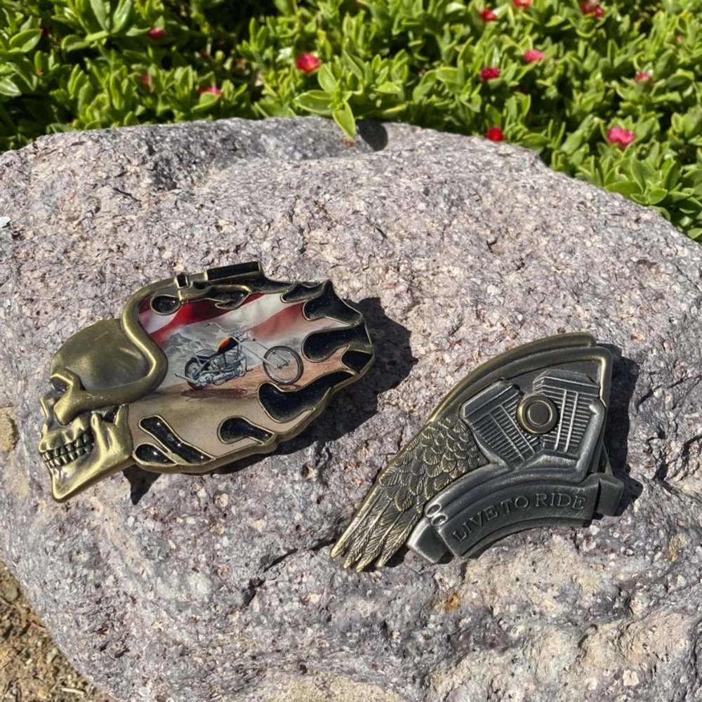 The Bradford Exchange belt buckles x2